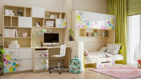 Детская комната Флёр (Белый/корпус Клен) в Ижевске - izhevsk.katalogmebeli.com | фото