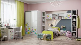 Детская комната Флер (Белый/корпус Выбеленное дерево) в Ижевске - izhevsk.katalogmebeli.com | фото