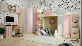 Детская комната Грэйси (Розовый/Серый/корпус Клен) в Ижевске - izhevsk.katalogmebeli.com | фото