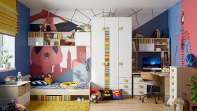 Детская комната Клаксон без машинок (Белый/корпус Клен) в Ижевске - izhevsk.katalogmebeli.com | фото