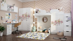 Детская комната Совушки (Белый/корпус Выбеленное дерево) в Ижевске - izhevsk.katalogmebeli.com | фото