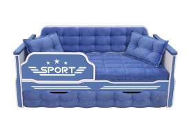 Кровать 170 серии Спорт 1 ящик 85 Синий (подушки) в Ижевске - izhevsk.katalogmebeli.com | фото
