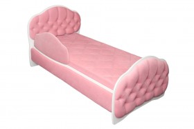 Кровать 180 Гармония 36 Светло-розовый (мягкий бортик) в Ижевске - izhevsk.katalogmebeli.com | фото