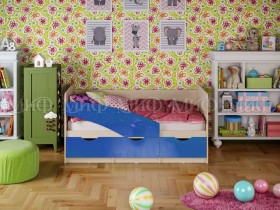 Кровать Бабочки 1,6м (Синий металлик) в Ижевске - izhevsk.katalogmebeli.com | фото 1