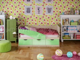 Кровать Бабочки 2,0м (Салатовый металлик) в Ижевске - izhevsk.katalogmebeli.com | фото