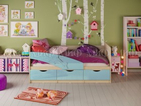 Кровать детская 1,6м Дельфин (Голубой матовый) в Ижевске - izhevsk.katalogmebeli.com | фото