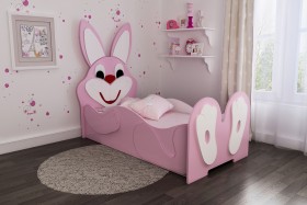 Кровать детская Зайка 1.6 Розовый/Белый в Ижевске - izhevsk.katalogmebeli.com | фото