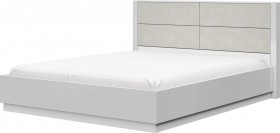 Кровать двойная 1600х2000 Вива (Белый/Белый глянец/Платина) в Ижевске - izhevsk.katalogmebeli.com | фото