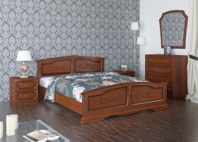 Кровать Елена из массива сосны 1200*2000 Орех в Ижевске - izhevsk.katalogmebeli.com | фото