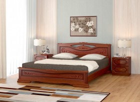 Кровать Карина-7 из массива сосны 1400*2000 Орех в Ижевске - izhevsk.katalogmebeli.com | фото