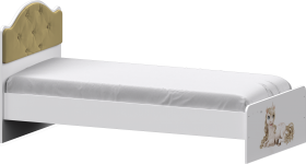 Кровать Каспер с мягкой спинкой и фотопечатью (800х1900)  Белый/Ваниль в Ижевске - izhevsk.katalogmebeli.com | фото