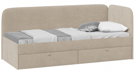 Кровать «Молли» с мягкой обивкой (900) тип 1 (Микровелюр Scandi Cream 03) в Ижевске - izhevsk.katalogmebeli.com | фото