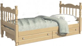 Кровать одинарная Аленка из массива сосны 800*1890 Сосна в Ижевске - izhevsk.katalogmebeli.com | фото