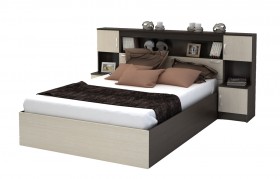 Кровать с прикроватным блоком КР 552 Спальня Basya (венге/белфорт) в Ижевске - izhevsk.katalogmebeli.com | фото