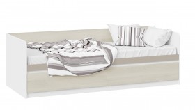 Кровать «Сканди» с 2 ящиками Дуб Гарден/Белый/Глиняный серый в Ижевске - izhevsk.katalogmebeli.com | фото