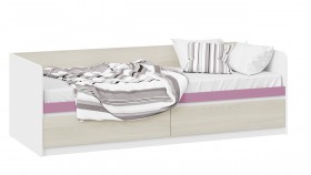 Кровать «Сканди» с 2 ящиками Дуб Гарден/Белый/Лиловый в Ижевске - izhevsk.katalogmebeli.com | фото