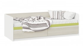 Кровать «Сканди» с 2 ящиками Дуб Гарден/Белый/Зеленый в Ижевске - izhevsk.katalogmebeli.com | фото
