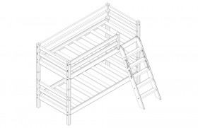 Кровать Соня вариант 12 низкая с наклонной лестницей Белый полупрозрачный в Ижевске - izhevsk.katalogmebeli.com | фото 3