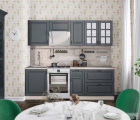 Кухня Регина 24 2,4 м (Серый матовый/Белый) в Ижевске - izhevsk.katalogmebeli.com | фото