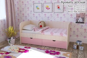 Мальвина Кровать детская 2 ящика 1.8 Розовыйй глянец в Ижевске - izhevsk.katalogmebeli.com | фото