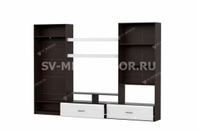 Мебель для гостиной МГС 7 Исполнение 1 Дуб Венге/Белый глянец в Ижевске - izhevsk.katalogmebeli.com | фото