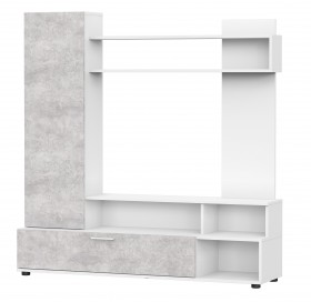 Мебель для гостиной "МГС 9" Белый / Цемент светлый в Ижевске - izhevsk.katalogmebeli.com | фото