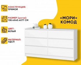 МС Мори Комод МК 1380.6 (МП/3) Белый в Ижевске - izhevsk.katalogmebeli.com | фото 20