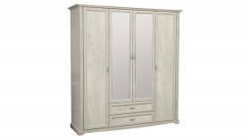 Шкаф для одежды "Сохо" (бетон пайн белый/2 ящика/зеркало) в Ижевске - izhevsk.katalogmebeli.com | фото