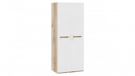 Шкаф для одежды с 2-мя дверями «Фьюжн» Дуб Делано/Белый глянец в Ижевске - izhevsk.katalogmebeli.com | фото
