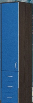 Шкаф-пенал №2 (закрытый) Бодего темный/Голубой в Ижевске - izhevsk.katalogmebeli.com | фото