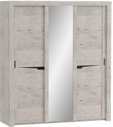 Шкаф трехдверный Соренто с раздвижными дверями Дуб бонифаций/Кофе структурный матовый в Ижевске - izhevsk.katalogmebeli.com | фото 1