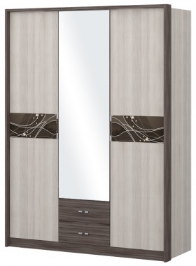 Шкаф трехстворчаты с зеркалом Шк68.1 Николь в Ижевске - izhevsk.katalogmebeli.com | фото