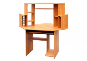 Угловой компьютерный стол (Вишня Оксфорд) в Ижевске - izhevsk.katalogmebeli.com | фото