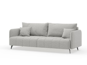 Валериан диван трёхместный прямой Светло-серый, ткань RICO FLEX 108 в Ижевске - izhevsk.katalogmebeli.com | фото
